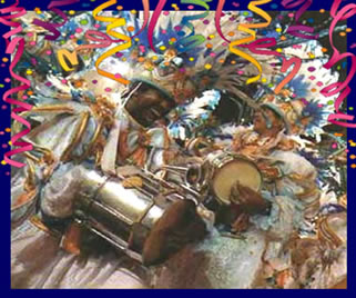 A bateria e os integrantes de uma escola de samba, devem se apresentar de forma harmônica